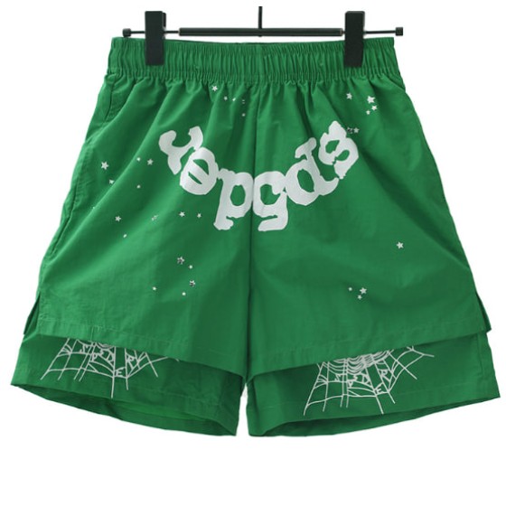 Sp5der Double-Layer Web Logo Swim Shorts